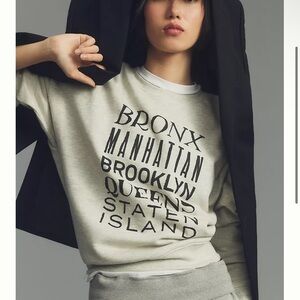 Anthropologie‎ Maeve Women's Gray Phthalo Ruth Cities Sweatshirt S NWT Bronx
